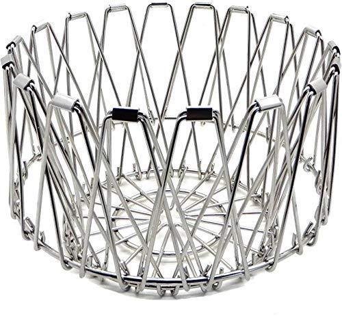 3040 Multipurpose Fruit Basket Stainless Steel Wire Bowl Foldable Basket for Vegetable / Fruits / Dining - SkyShopy 3040 Multipurpose Fruit Basket Stainless Steel Wire Bowl Foldable Basket for Vegetable / Fruits / Dining - SkyShopy